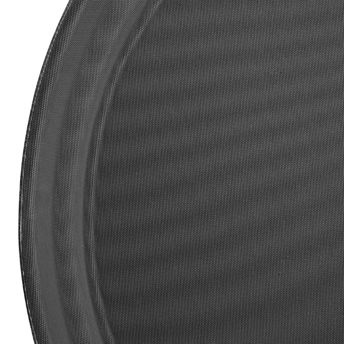 Kristallon Plastic Round Anti Slip Tray Black 14 in