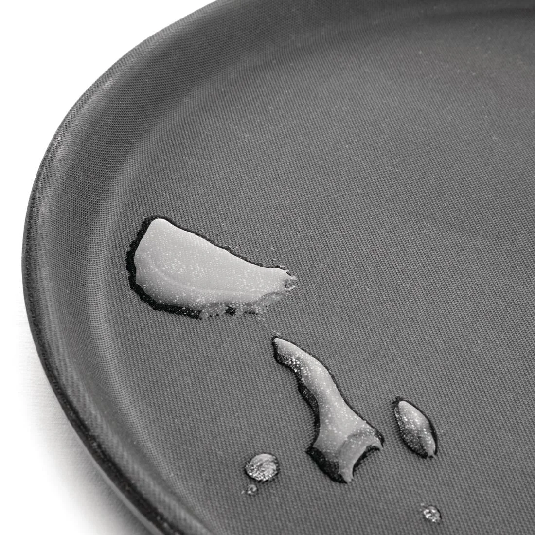 Kristallon Plastic Round Anti Slip Tray Black 16 in - Image 5