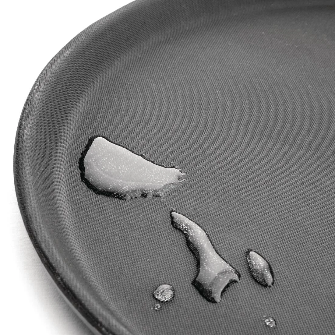Kristallon Fibreglass Round Non Slip Tray Black 14 in - Image 4