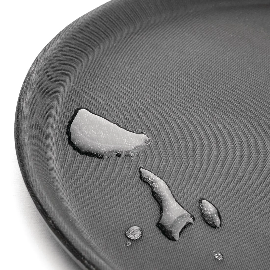 Kristallon Fibreglass Round Non Slip Tray Black 16 in - Image 4