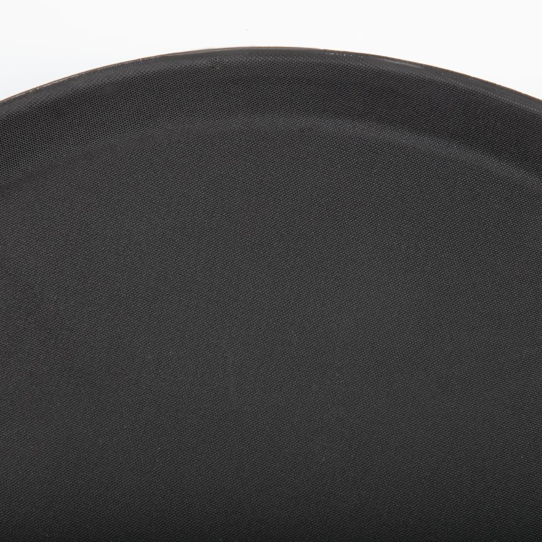 Kristallon Fibreglass Round Non Slip Tray Black 16 in