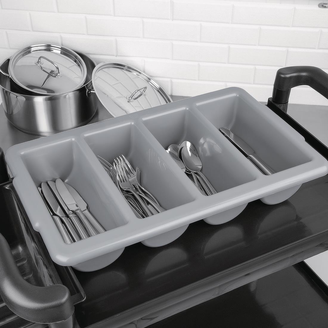 Kristallon Stackable Plastic Cutlery Tray Large