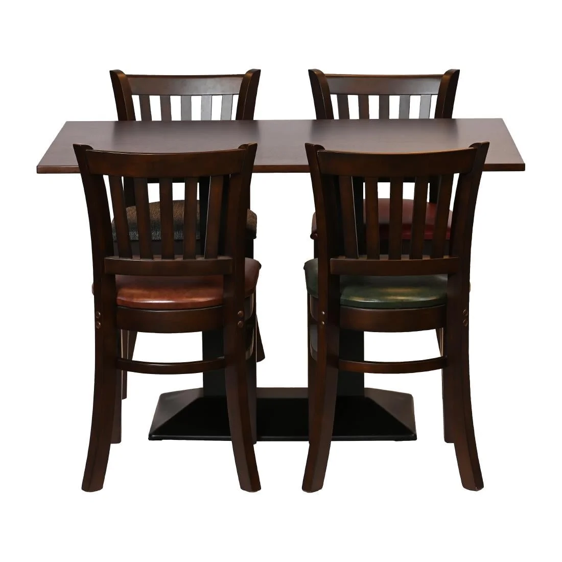 Turin Dining Table with 4 Manhattan Chairs in Dark Walnut with Shetland Smoke - Image 2