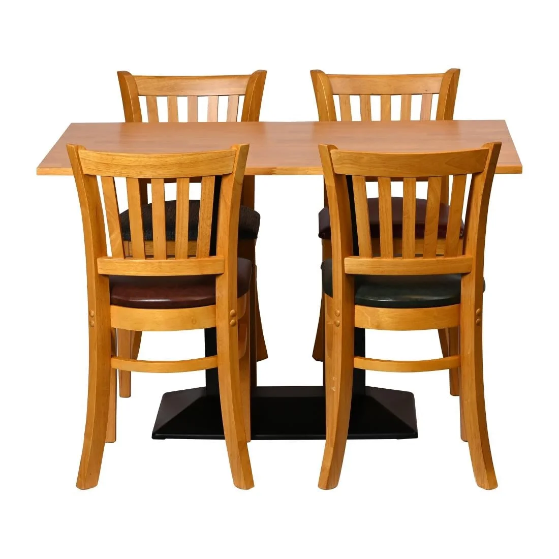 Turin Dining Table with 4 Manhattan Chairs in Soft Oak with Bison Cedar - Image 2