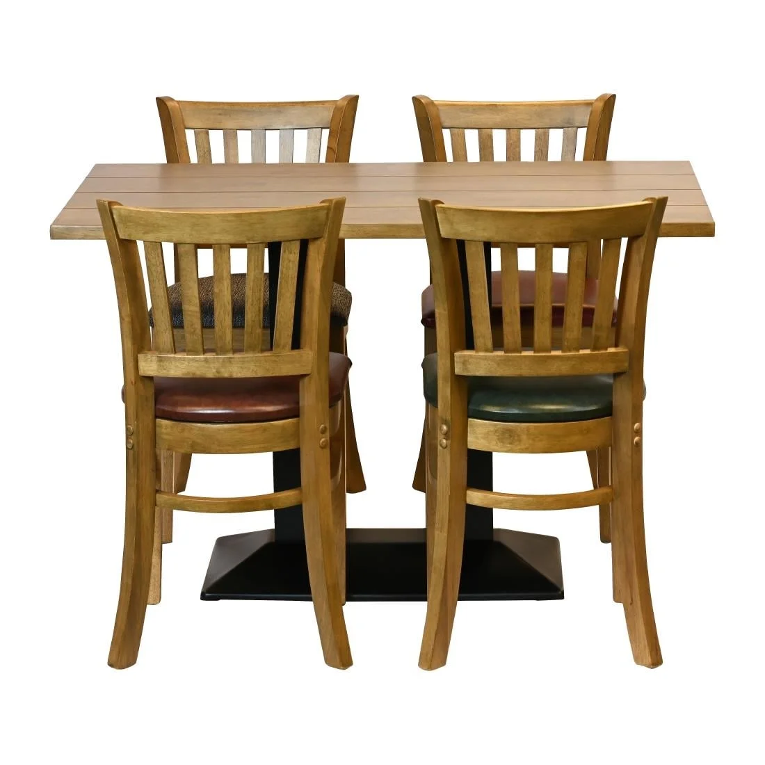 Turin Dining Table with 4 Manhattan Chairs in Weathered Oak with Shetland Smoke - Image 2