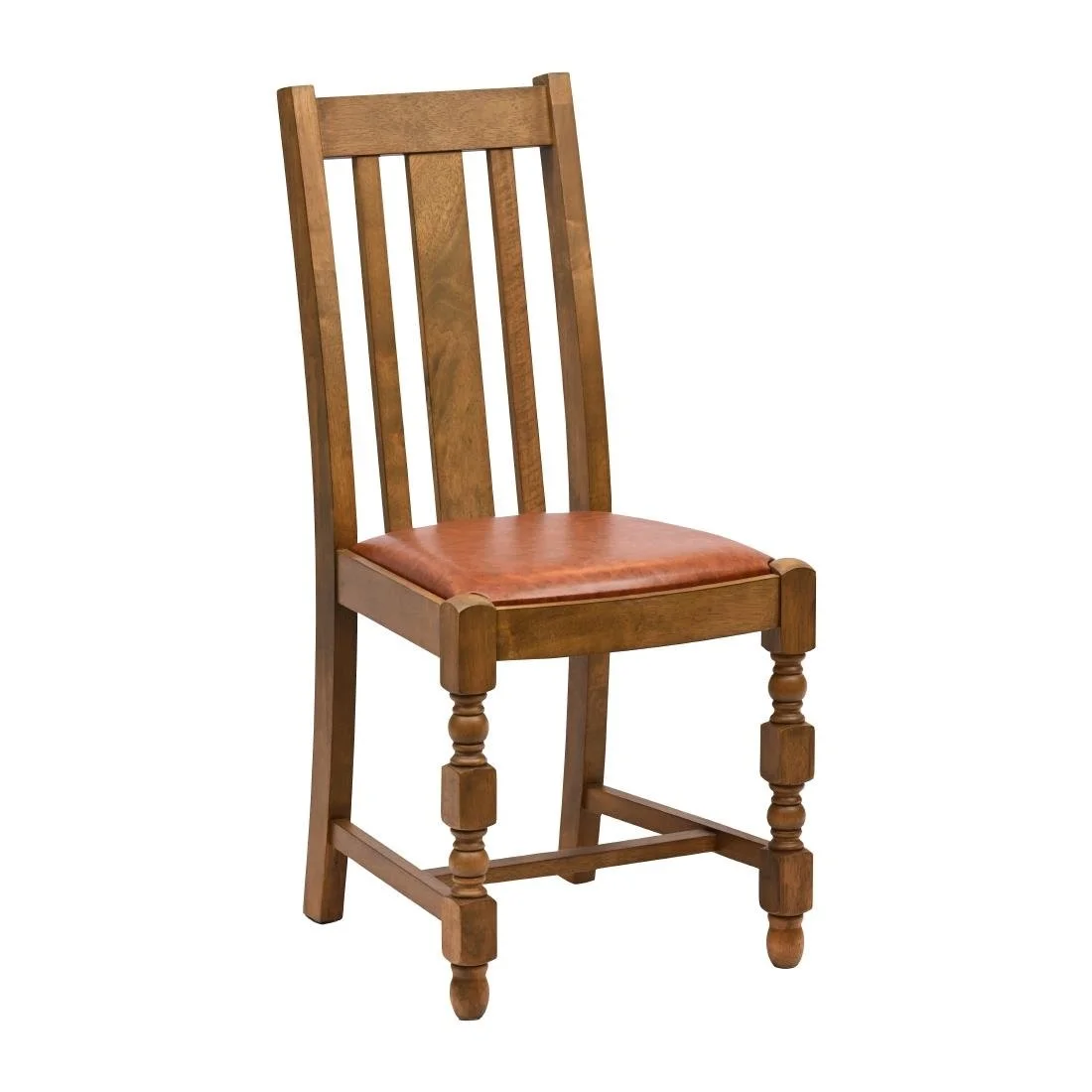 Thame Dining Chairs in Weathered Oak with Bison Tan Seat (6 Pack)
