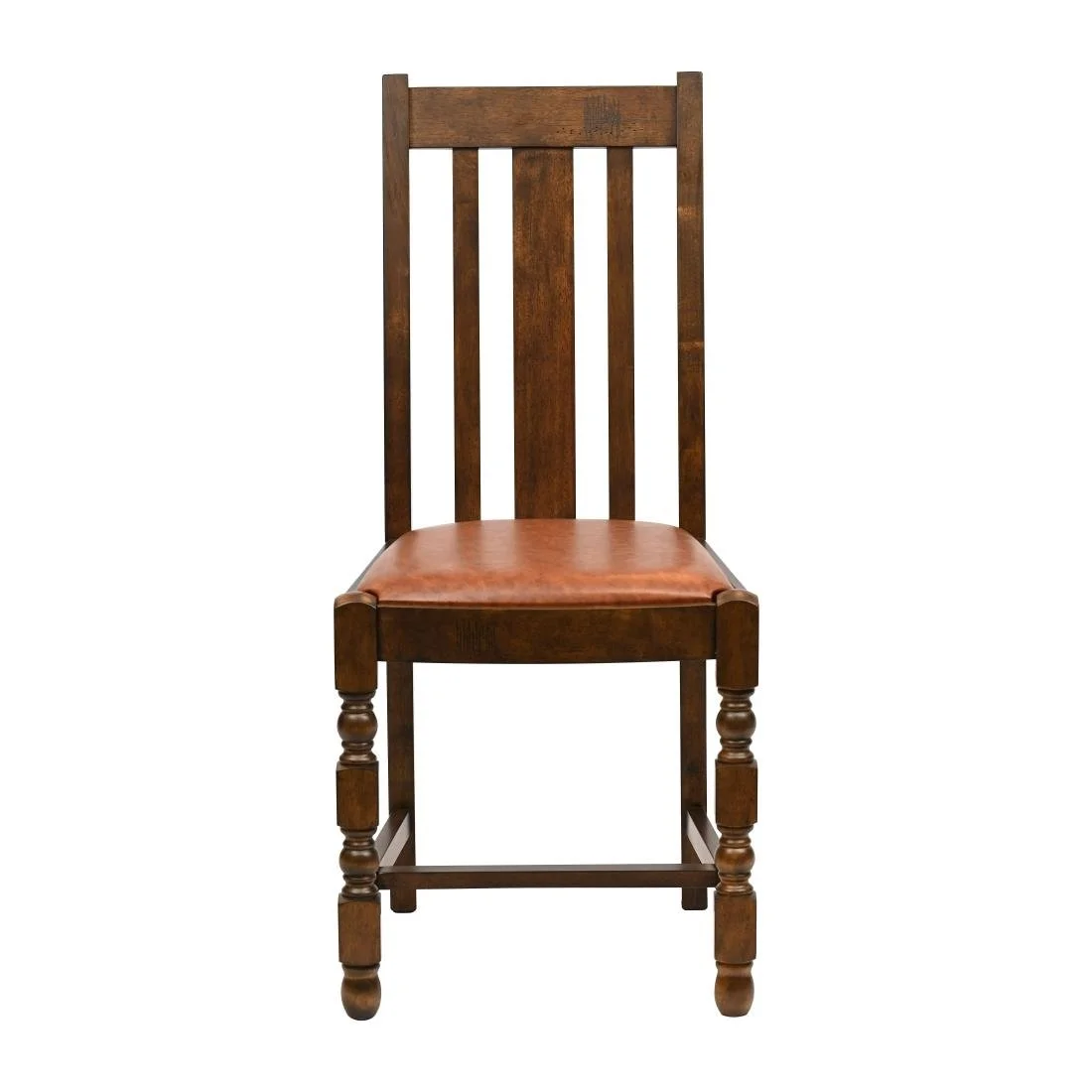 Thame Dining Chairs in Vintage Wood with Bison Tan Seat (6 Pack) - Image 3