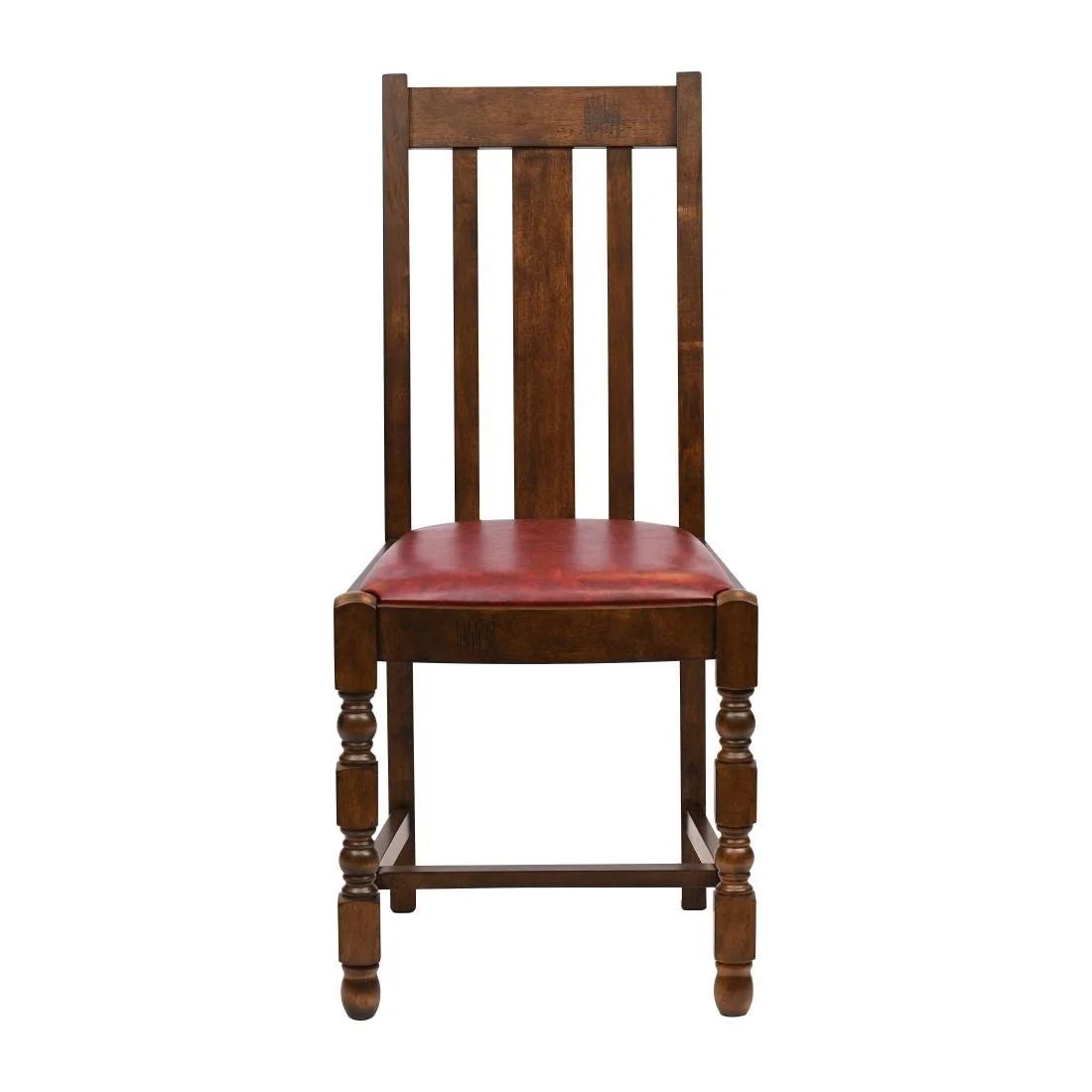 Thame Dining Chairs in Vintage Wood with Bison Bordeaux Seat (6 Pack) - Image 3