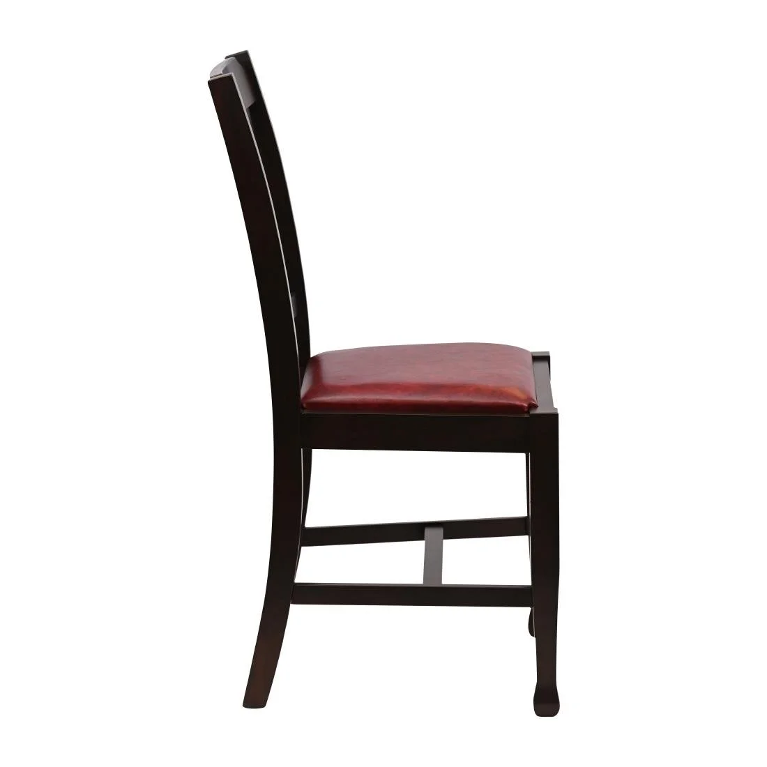 Lattice Back Dining Chairs in Dark Walnut with Bison Bordeaux Seat (6 Pack) - Image 4