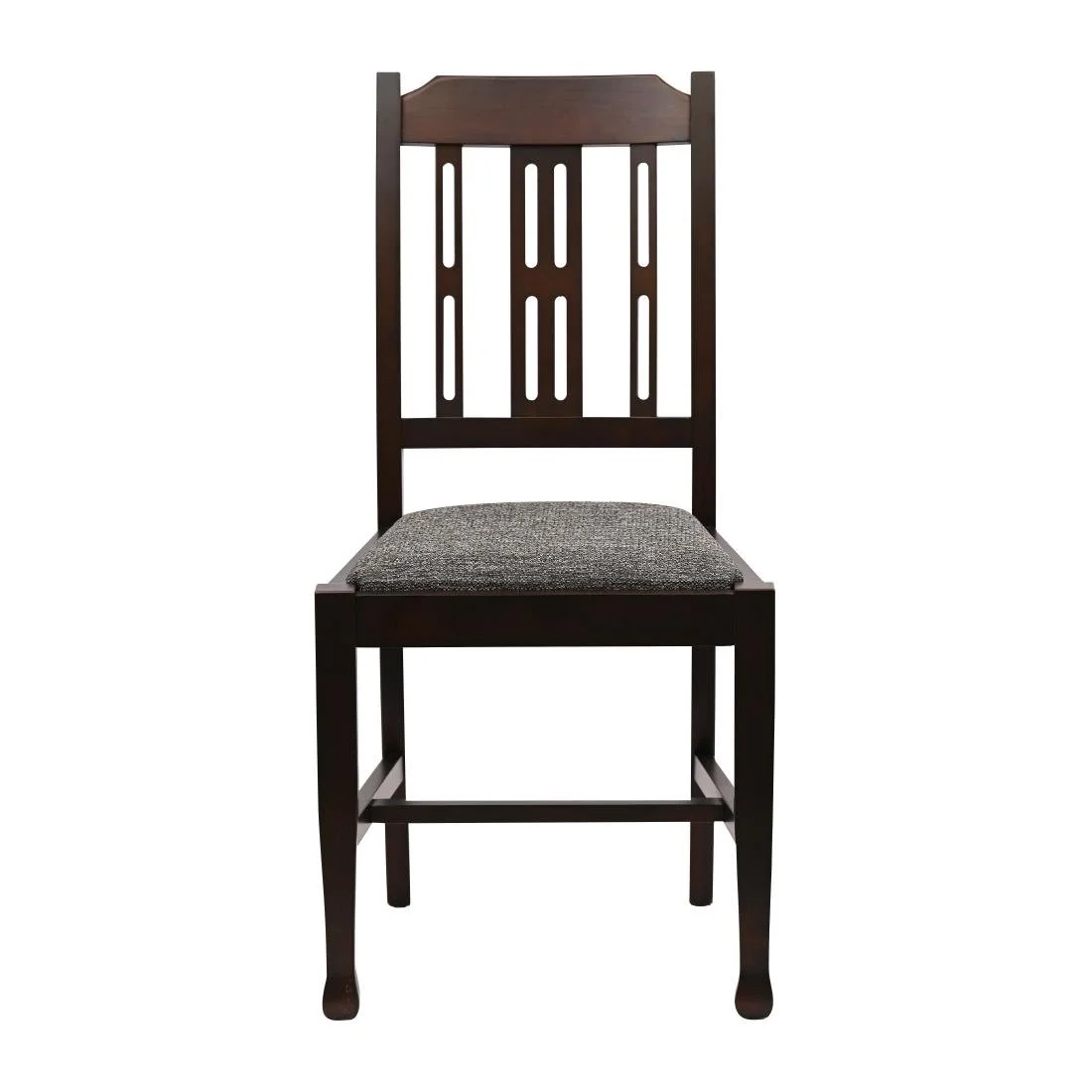 Lattice Back Dining Chairs in Dark Walnut with Shetland Smoke Seat (6 Pack) - Image 3