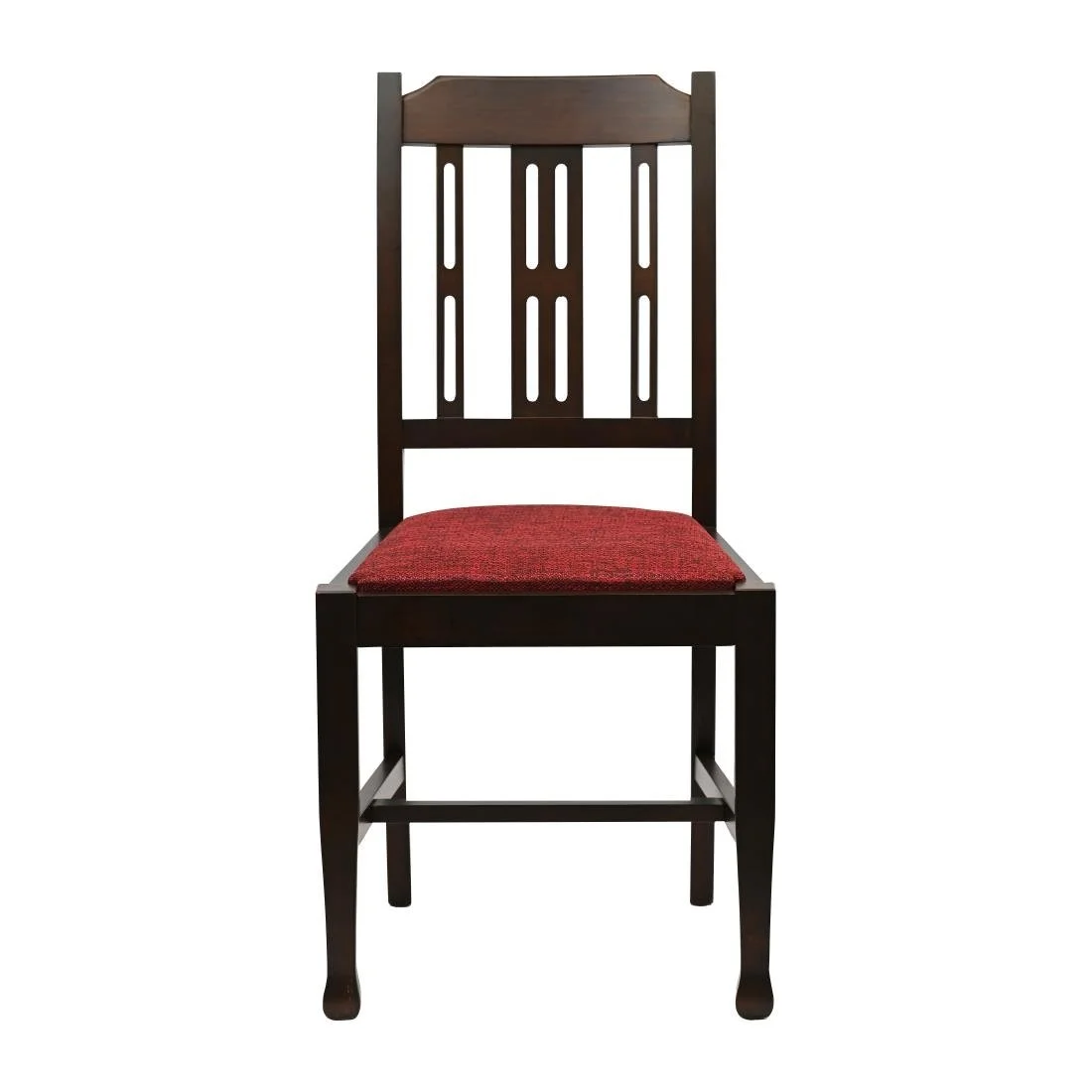 Lattice Back Dining Chairs in Dark Walnut with Shetland Scarlett Seat (6 Pack) - Image 3