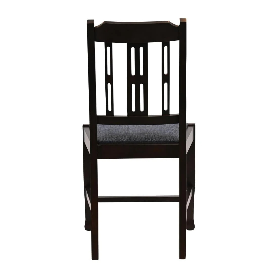 Lattice Back Dining Chairs in Dark Walnut with Shetland Sea Seat (6 Pack) - Image 3