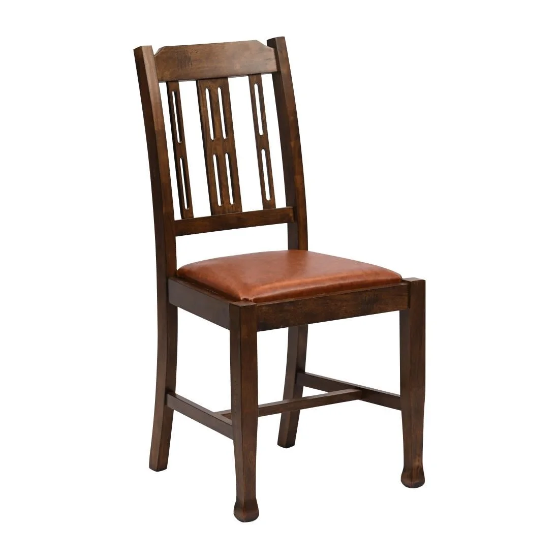 Lattice Back Dining Chairs in Vintage Wood with Bison Tan Seat (6 Pack)