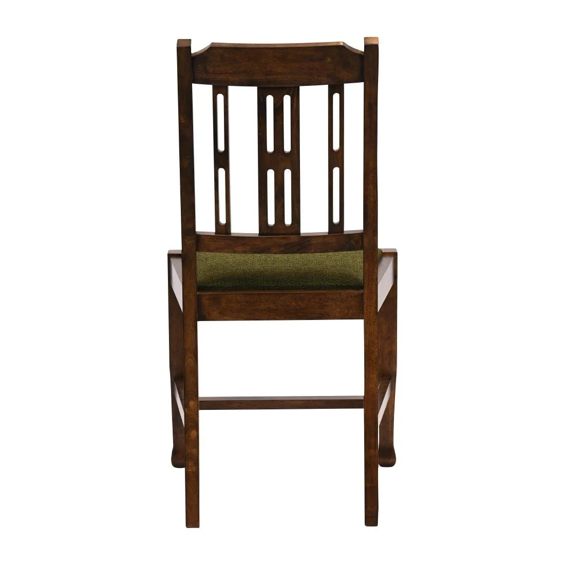 Lattice Back Dining Chairs in Vintage Wood with Shetland Forest Seat (6 Pack) - Image 2