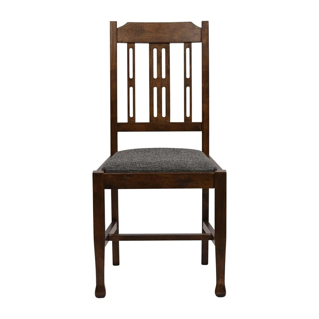 Lattice Back Dining Chairs in Vintage Wood with Shetland Smoke Seat (6 Pack) - Image 3