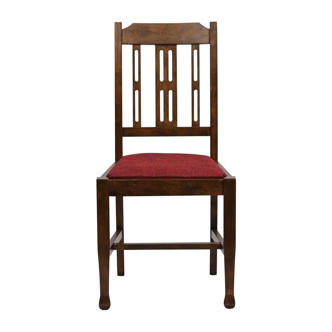 Lattice Back Dining Chairs in Vintage Wood with Shetland Scarlett Seat (6 Pack) - Image 3