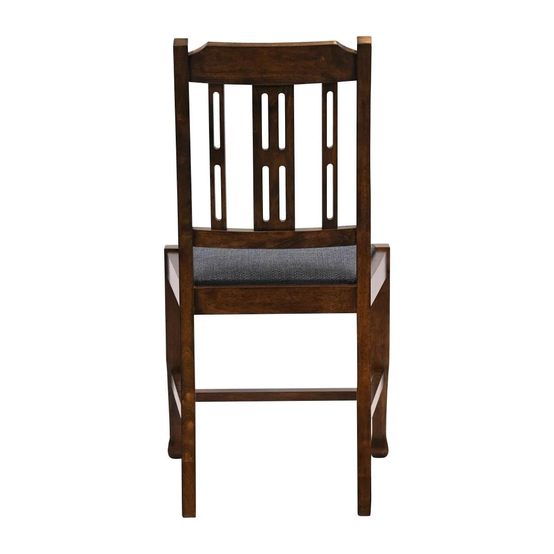 Lattice Back Dining Chairs in Vintage Wood with Shetland Sea Seat (6 Pack) - Image 2