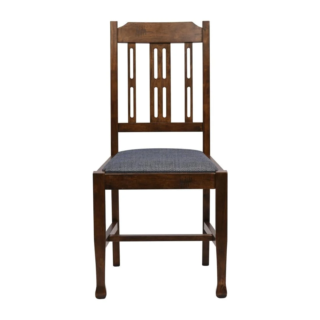 Lattice Back Dining Chairs in Vintage Wood with Shetland Sea Seat (6 Pack) - Image 3