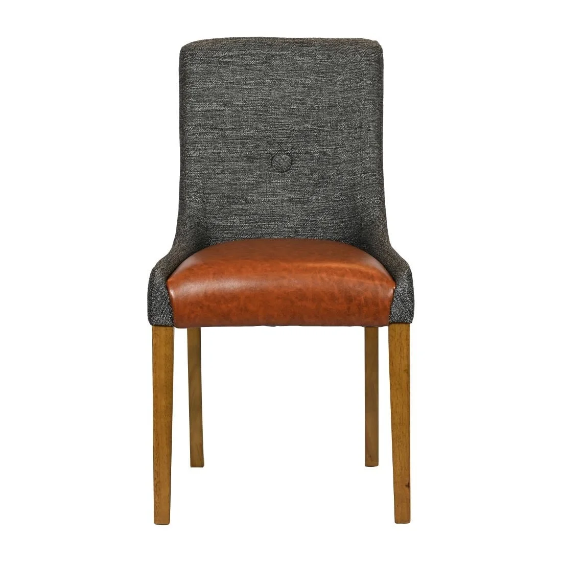 Bath Weathered Oak Dining Chairs with Smoke Back & Tan Seat (6 Pack) - Image 2