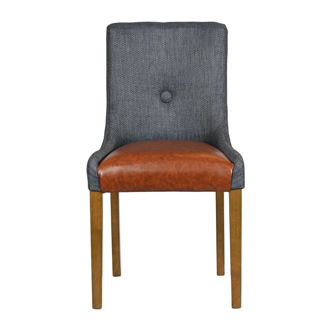 Bath Weathered Oak Dining Chairs with Sea Back & Tan Seat (6 Pack) - Image 3