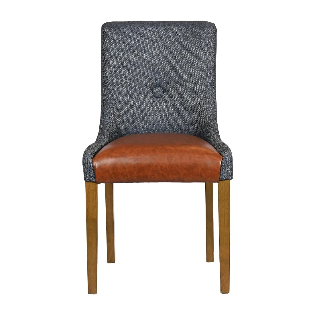 Bath Weathered Oak Dining Chairs with Sea Back & Tan Seat (6 Pack) - Image 3