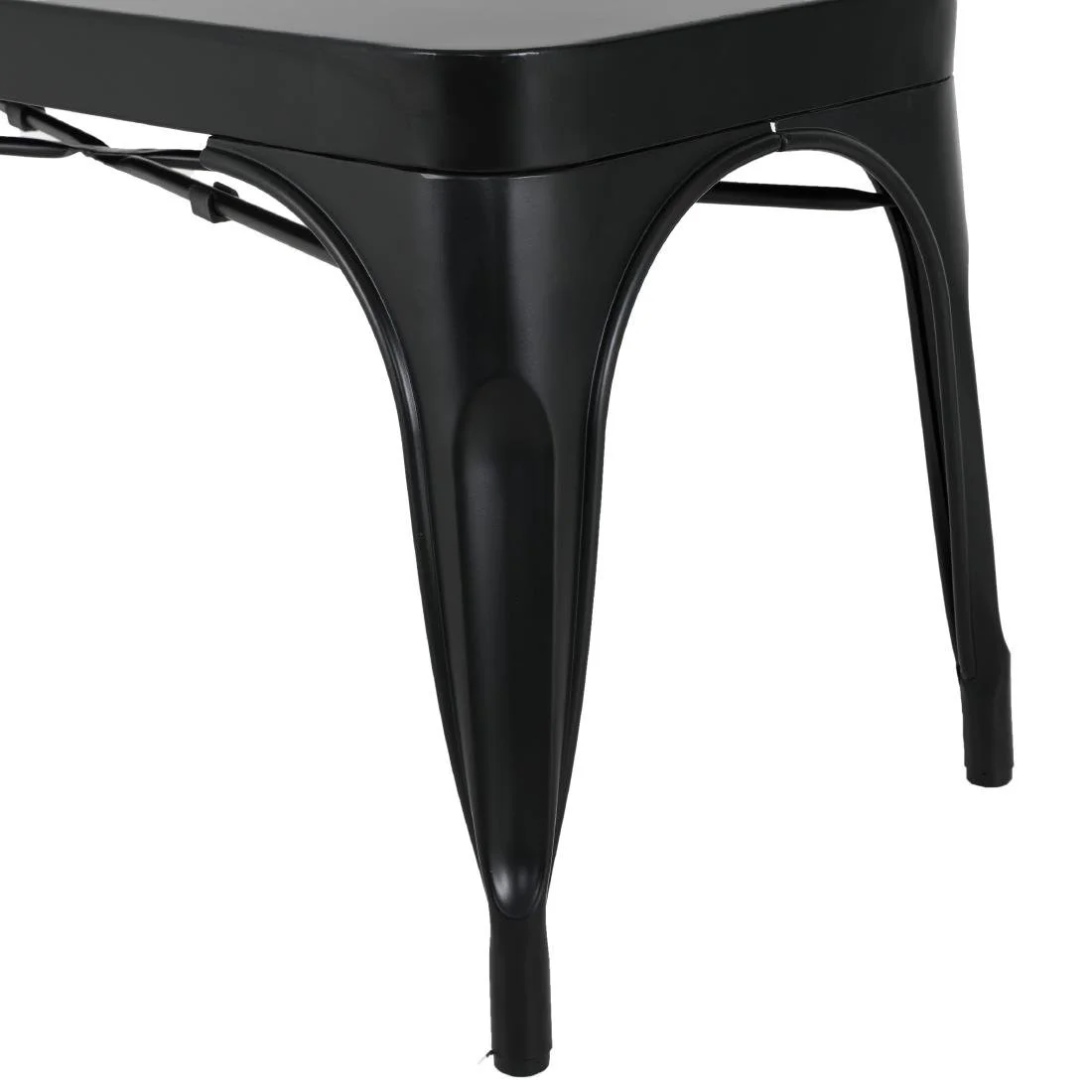 Bolero Bistro Metal Benches Black 1000mm (2 Pack) - Image 5