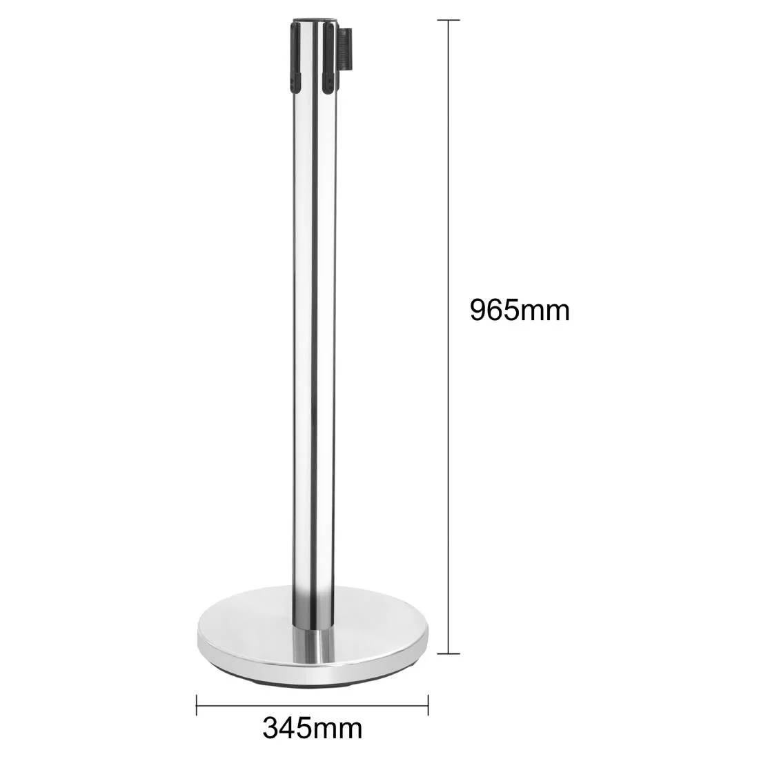 Bolero Polished Stainless Steel Black Strap Barriers 3m (2 Pack) - Image 5