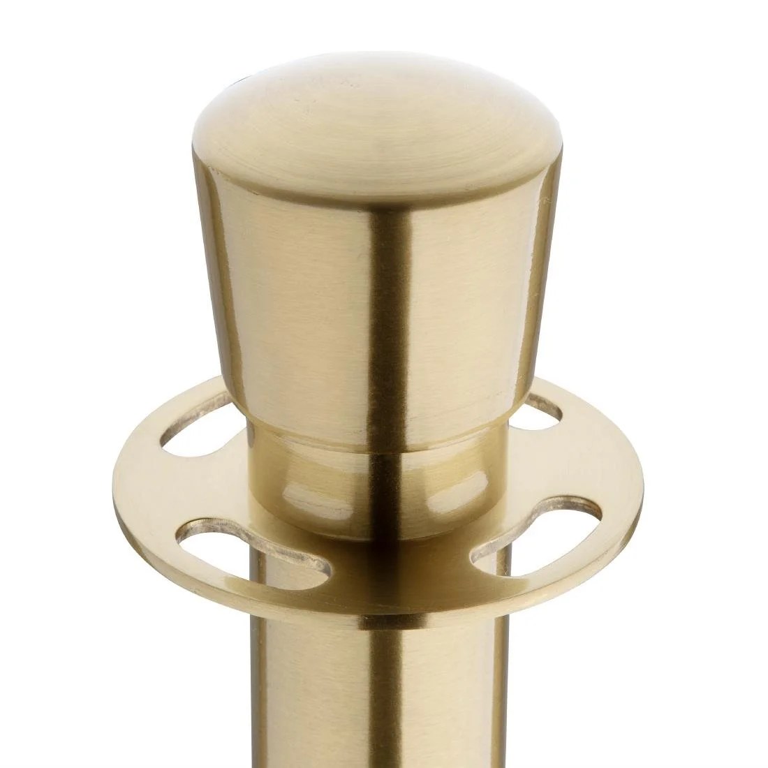 Bolero Flat Base Barrier Banner Posts Brushed Brass (2 Pack) - Image 3