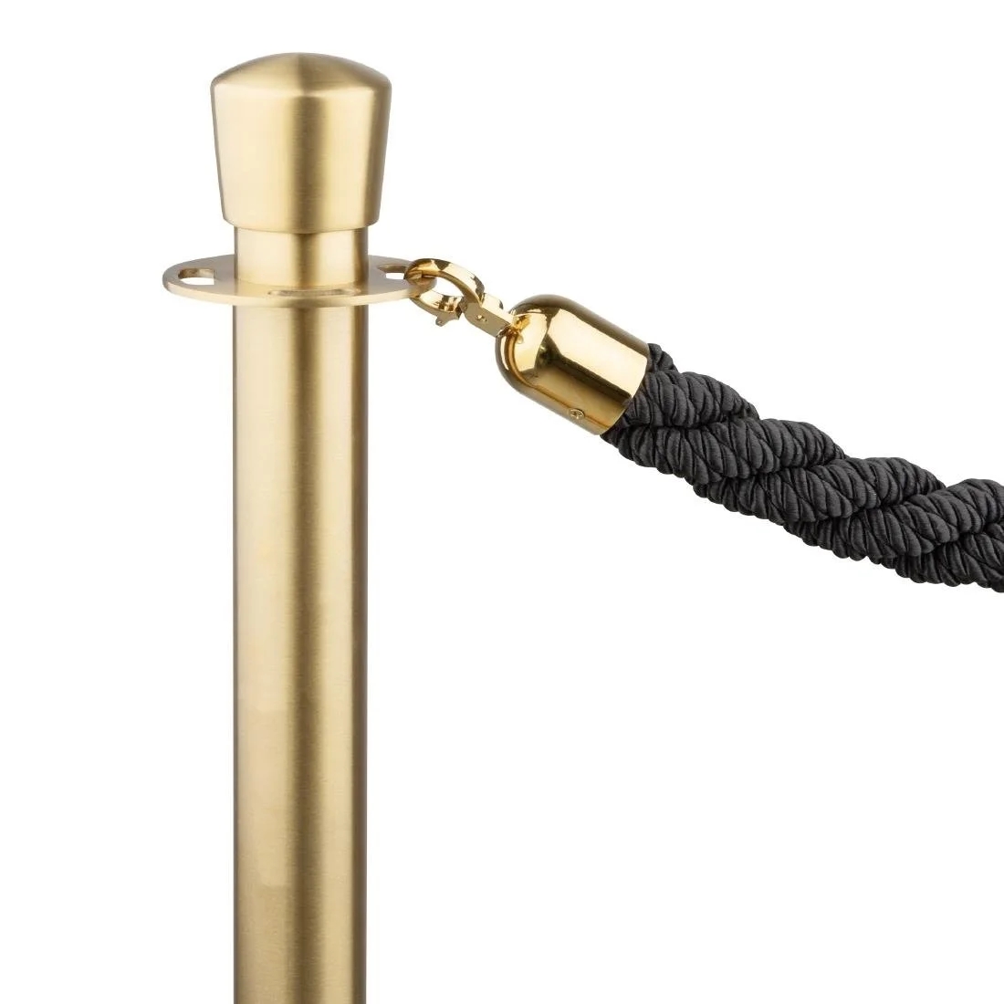 Bolero Flat Base Barrier Banner Posts Brushed Brass (2 Pack) - Image 4