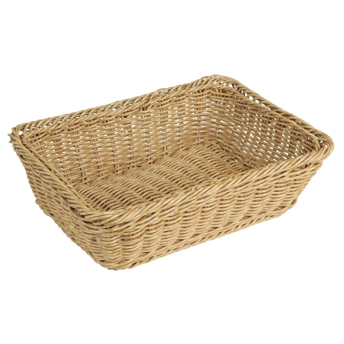 Olympia Polywicker Rectangular Basket Light Brown 300x230mm - Image 2