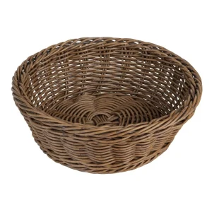 Olympia Polywicker Round Basket Dark Brown 220mm