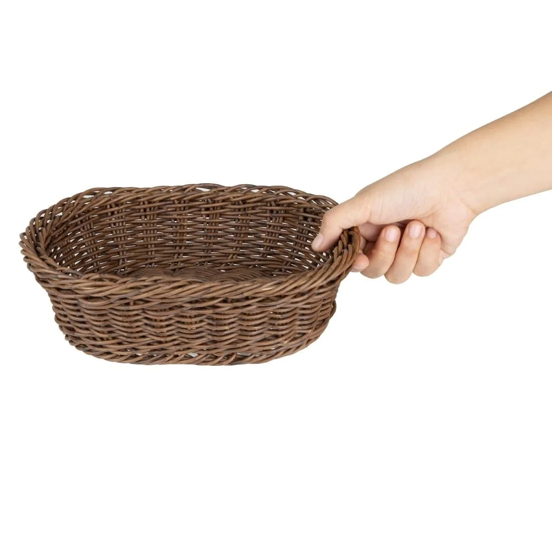 Olympia Polywicker Oval Basket Dark Brown 240x170mm - Image 5