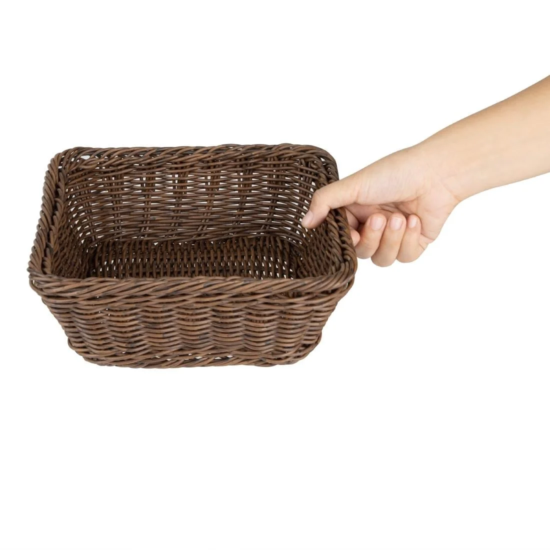 Olympia Polywicker Square Basket Dark Brown 230x230mm - Image 5