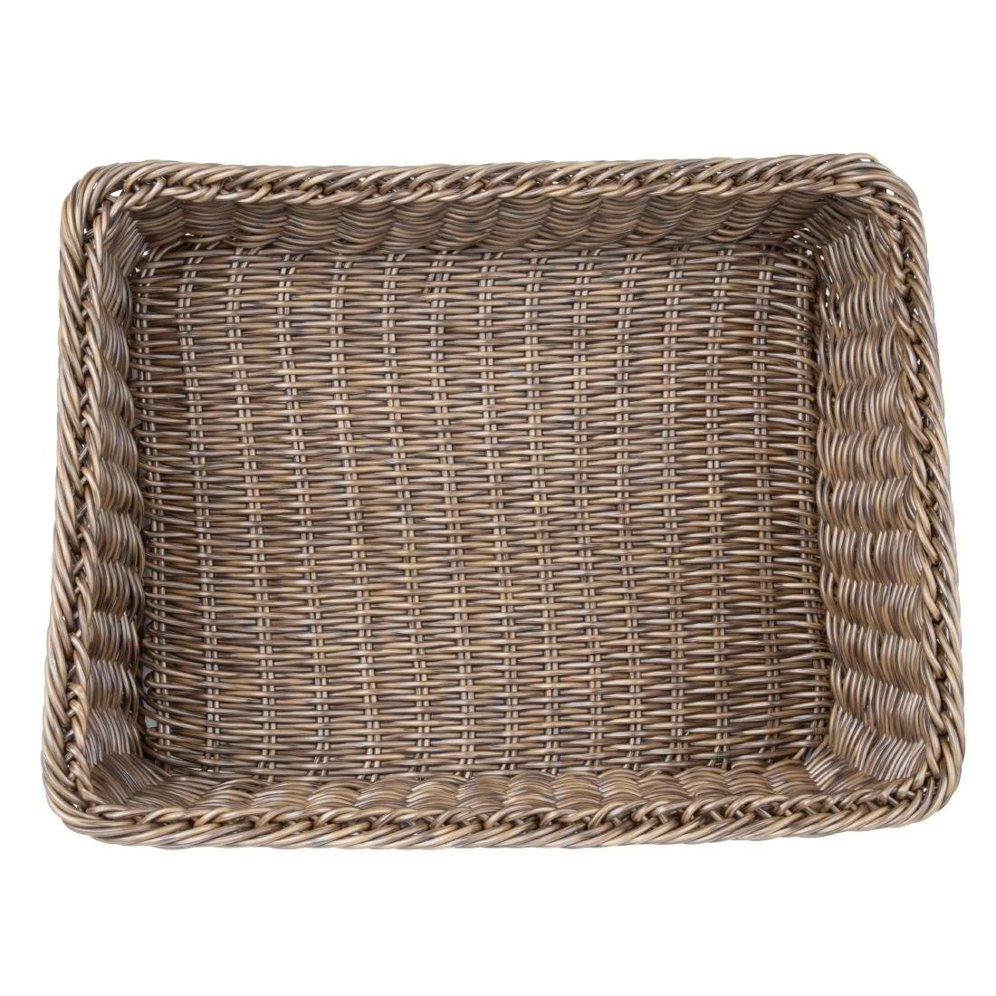 Olympia Polywicker Rectangular Display Basket Dark Brown 525x385mm - Image 3