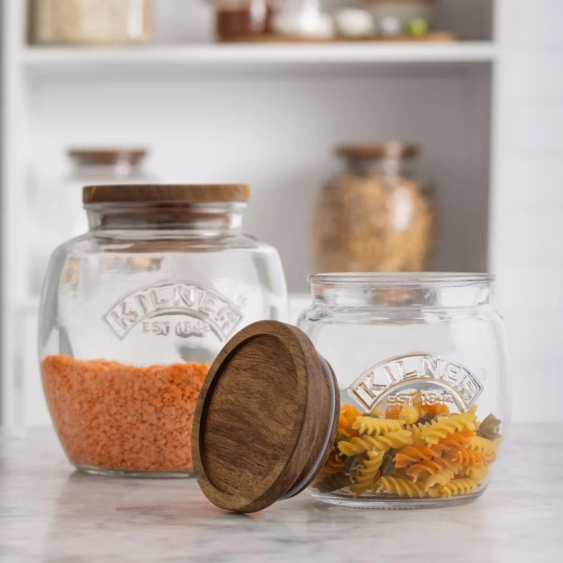 Kilner Universal Jar with Acacia Wooden Lid 2Ltr - Image 3