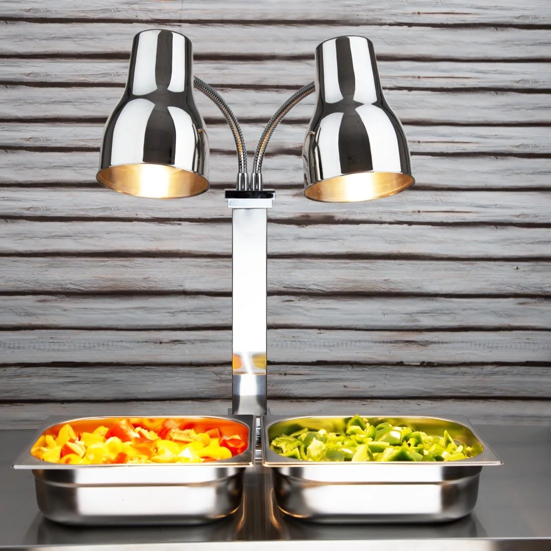 Buffalo Double Heat Lamp Carving Station Stainless Steel 2x250W - Image 5