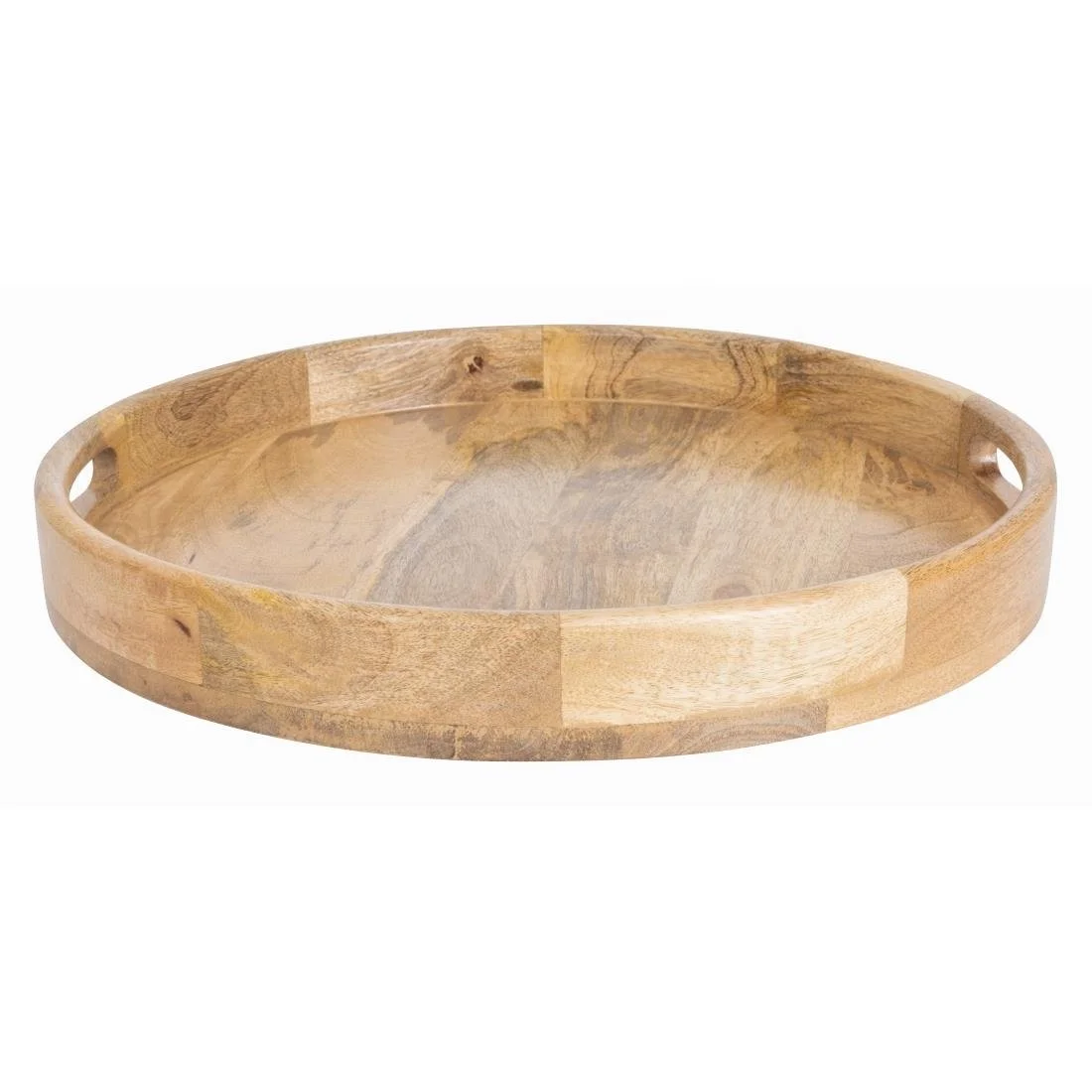 Olympia Mango Wood Round Deep Sided Tray 400mm - Image 3
