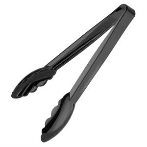 Nisbets Essentials 9" Polycarbonate Tongs Black (6 Pack)