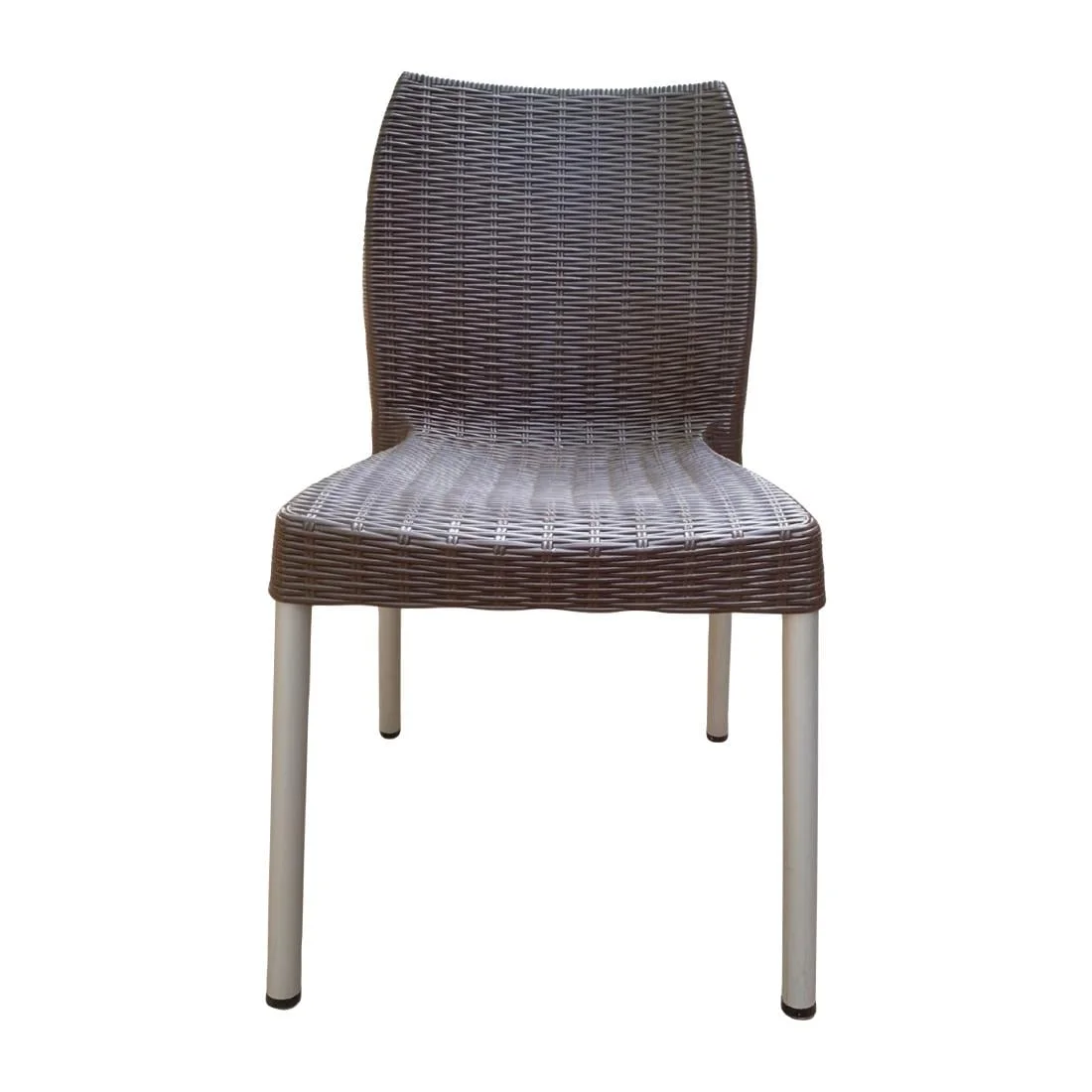 Bolero Elements Polypropylene Rattan Side Chairs Dark Brown (4 Pack) - Image 2
