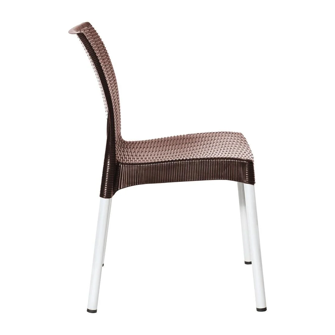 Bolero Elements Polypropylene Rattan Side Chairs Dark Brown (4 Pack) - Image 5