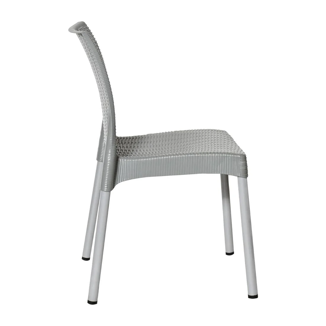 Bolero Elements Polypropylene Rattan Side Chairs Grey (4 Pack) - Image 4