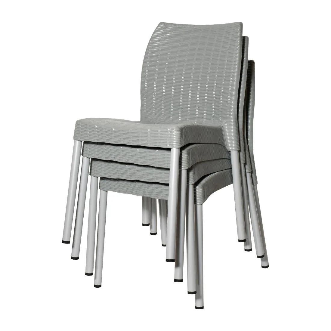 Bolero Elements Polypropylene Rattan Side Chairs Grey (4 Pack) - Image 6