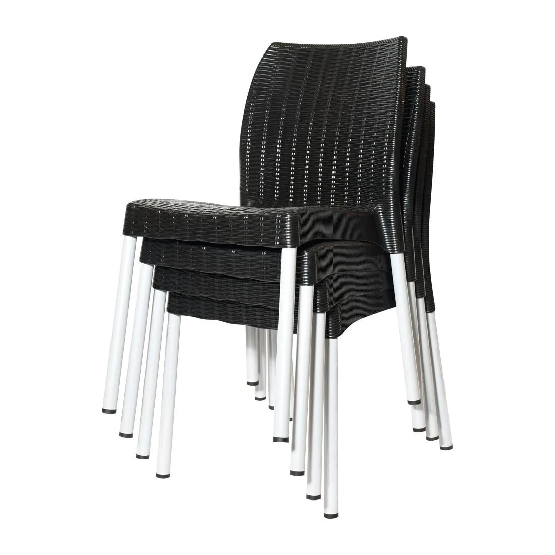 Bolero Elements Polypropylene Rattan Side Chairs Black (4 Pack) - Image 6
