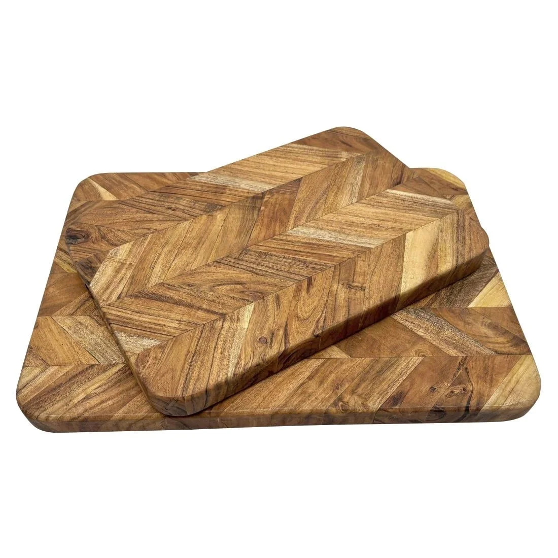 Vogue Chevron Effect Acacia Wood Chopping Board Medium - Image 4
