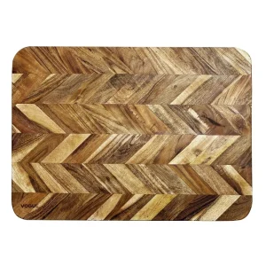 Vogue Chevron Effect Acacia Wood Chopping Board Large