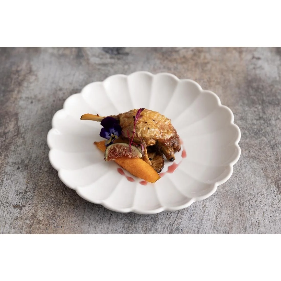 Olympia Bloom Scalloped Plates White 226mm (6 Pack) - Image 3