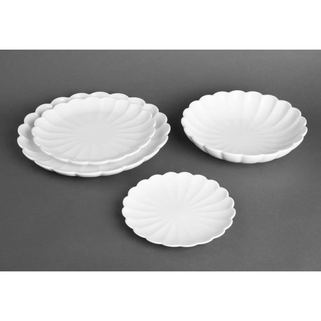 Olympia Bloom Scalloped Bowls White 230mm (6 Pack) - Image 9