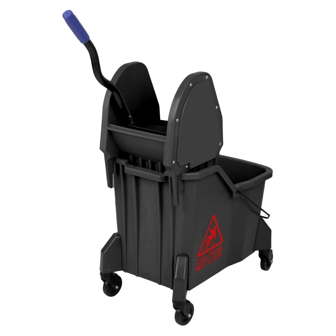 Jantex Two-Compartment Mop Bucket and Wringer Red 30Ltr - Image 4