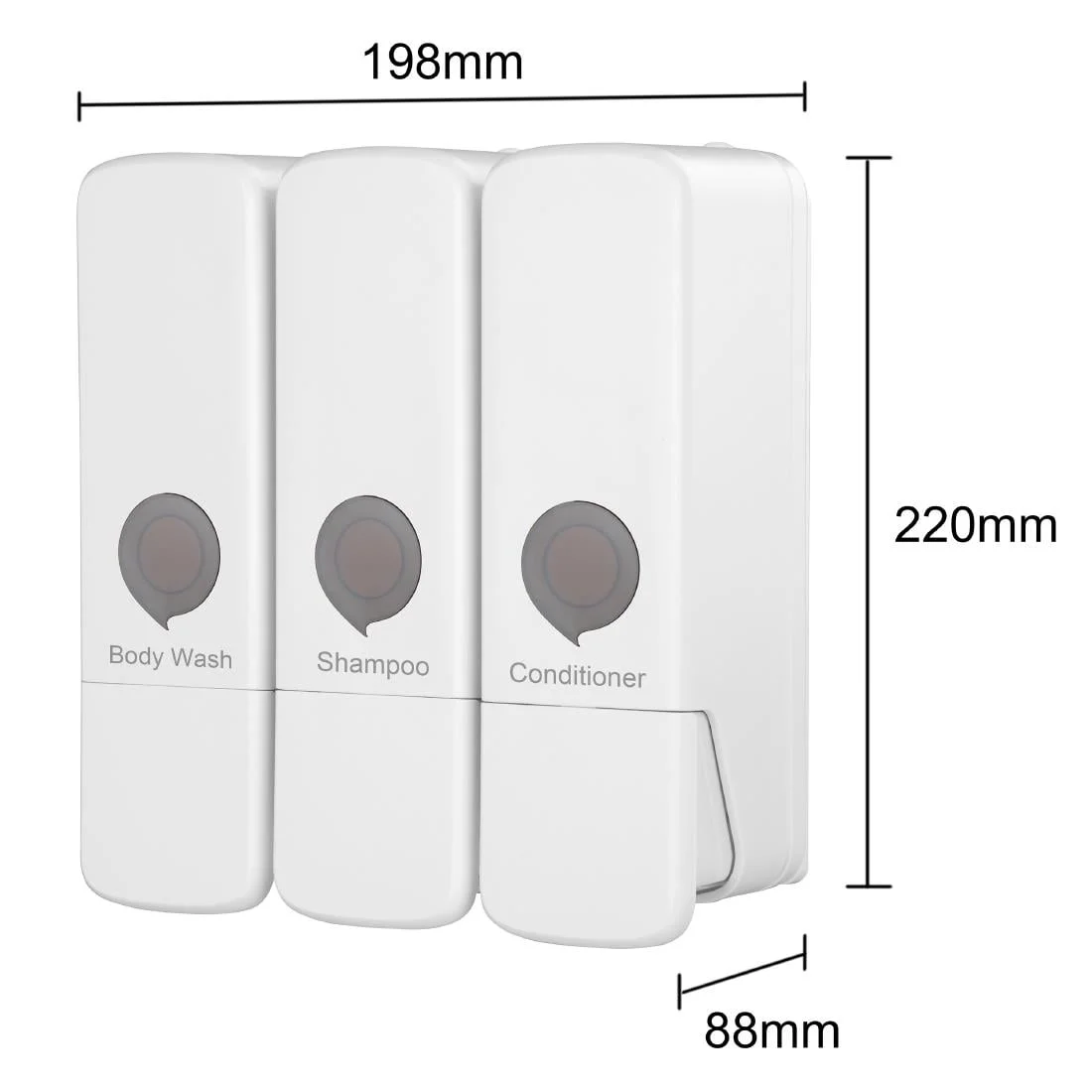 Jantex Triple Shower Dispenser White - Image 7