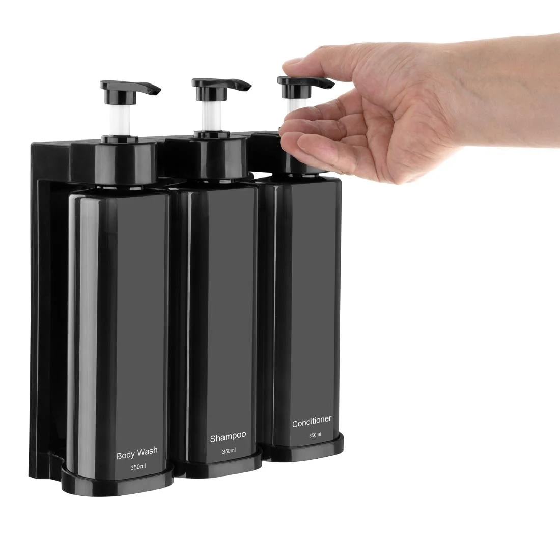 Nisbets Essentials Triple Shower Pump Dispenser - Image 6